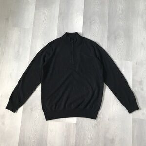 STATE CASHMERE BLACK QUARTER ZIP LONG SLEEVE MENS LARGE